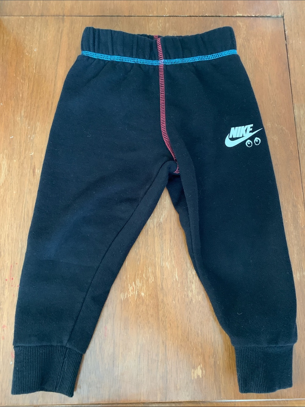 🫐3/$30 Nike Black Kids Joggers with Blue Waist Stitch & Red Center Seam 2T
